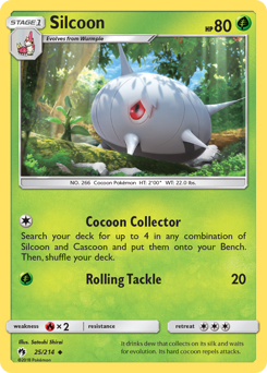 Silcoon, Lost Thunder #25, Pokémon TCG card