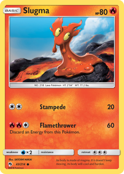 Slugma, Lost Thunder #43, Pokémon TCG card
