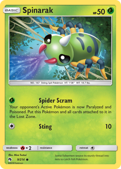Spinarak, Lost Thunder #9, Pokémon TCG card