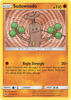Sudowoodo, Lost Thunder #110, Pokémon TCG card