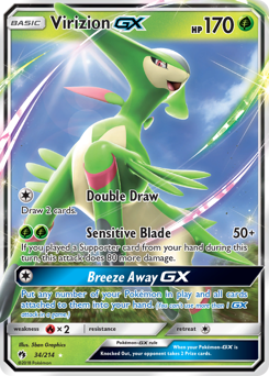 Virizion-GX, Lost Thunder #34, Pokémon TCG card