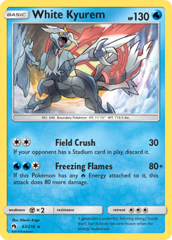 White Kyurem, Lost Thunder #63, Pokémon TCG card
