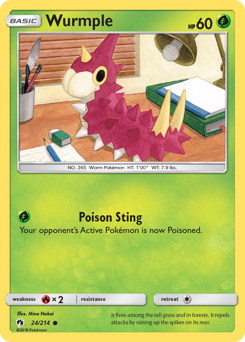 Wurmple, Lost Thunder #24, Pokémon TCG card