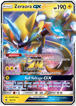 Zeraora-GX, Lost Thunder #86, Pokémon TCG card
