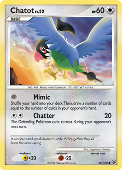 Chatot, Majestic Dawn #55, Pokémon TCG card