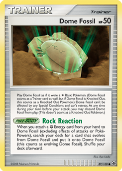 Dome Fossil, Majestic Dawn #89, Pokémon TCG card