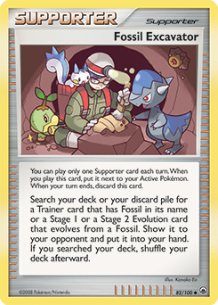 Fossil Excavator, Majestic Dawn #82, Pokémon TCG card