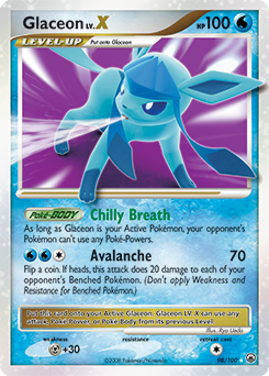 Glaceon LV.X, Majestic Dawn #98, Pokémon TCG card