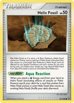 Helix Fossil, Majestic Dawn #91, Pokémon TCG card