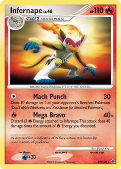 Infernape, Majestic Dawn #22, Pokémon TCG card