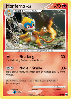Monferno, Majestic Dawn #41, Pokémon TCG card