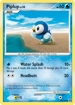 Piplup, Majestic Dawn #71, Pokémon TCG card