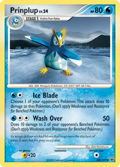 Prinplup, Majestic Dawn #44, Pokémon TCG card