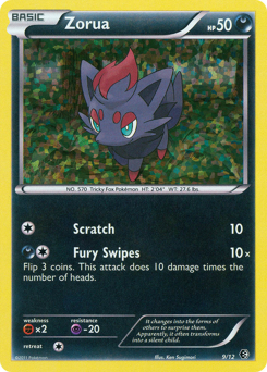 Zorua, McDonald's Collection 2011 #9, Pokémon TCG card
