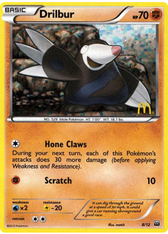 Drilbur, McDonald's Collection 2012 #8, Pokémon TCG card