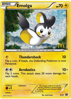 Emolga, McDonald's Collection 2012 #6, Pokémon TCG card