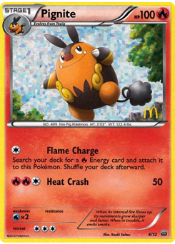 Pignite, McDonald's Collection 2012 #4, Pokémon TCG card