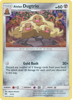 Alolan Dugtrio, McDonald's Collection 2019 #11, Pokémon TCG card