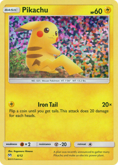 Pikachu, McDonald's Collection 2019 #6, Pokémon TCG card