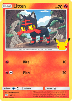 Litten, McDonald's Collection 2021 #15, Pokémon TCG card