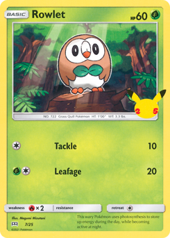 Rowlet, McDonald's Collection 2021 #7, Pokémon TCG card