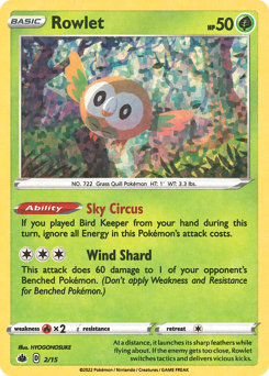 Rowlet, McDonald's Collection 2022 #2, Pokémon TCG card