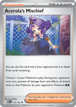 Acerola's Mischief, Mega Evolution #113, Pokémon TCG card
