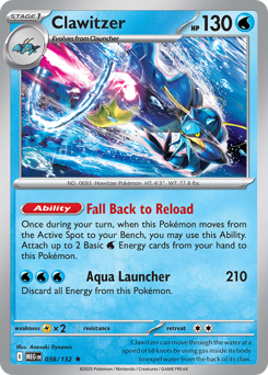 Clawitzer, Mega Evolution #38, Pokémon TCG card