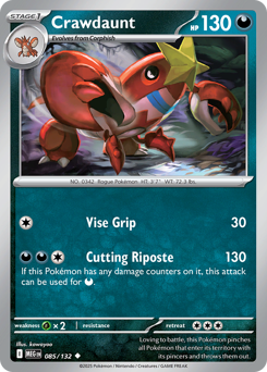 Crawdaunt, Mega Evolution #85, Pokémon TCG card