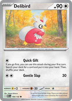Delibird, Mega Evolution #105, Pokémon TCG card