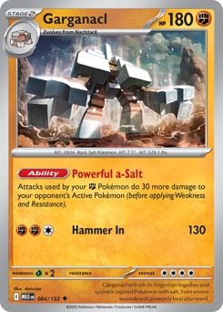 Garganacl, Mega Evolution #84, Pokémon TCG card