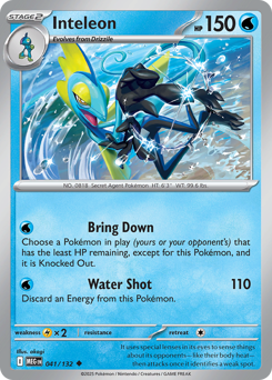 Inteleon, Mega Evolution #41, Pokémon TCG card