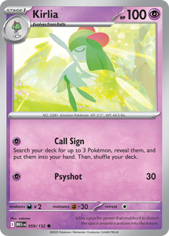 Kirlia, Mega Evolution #59, Pokémon TCG card