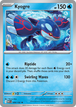 Kyogre, Mega Evolution #34, Pokémon TCG card