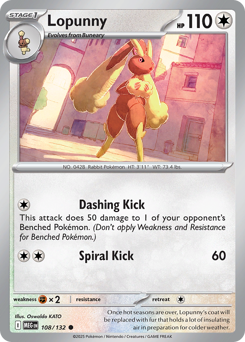 Lopunny, Mega Evolution #108, Pokémon TCG card