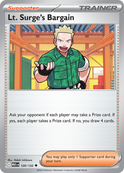 Lt. Surge's Bargain, Mega Evolution #120, Pokémon TCG card