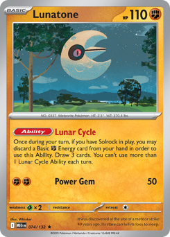 Lunatone, Mega Evolution #74, Pokémon TCG card
