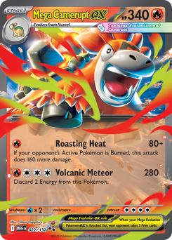 Mega Camerupt ex, Mega Evolution #22, Pokémon TCG card