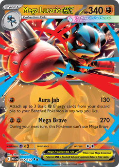 Mega Lucario ex, Mega Evolution #77, Pokémon TCG card