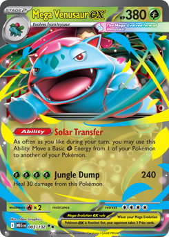 Mega Venusaur ex, Mega Evolution #3, Pokémon TCG card