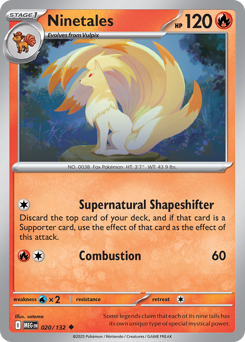 Ninetales, Mega Evolution #20, Pokémon TCG card