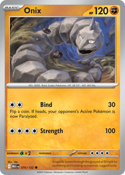 Onix, Mega Evolution #70, Pokémon TCG card
