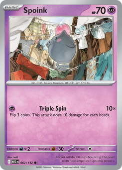 Spoink, Mega Evolution #62, Pokémon TCG card