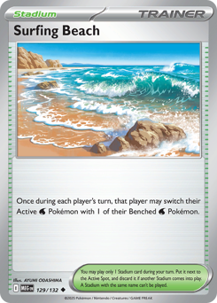 Surfing Beach, Mega Evolution #129, Pokémon TCG card