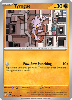 Tyrogue, Mega Evolution #71, Pokémon TCG card