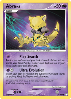 Abra, Mysterious Treasures #69, Pokémon TCG card