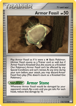 Armor Fossil, Mysterious Treasures #116, Pokémon TCG card