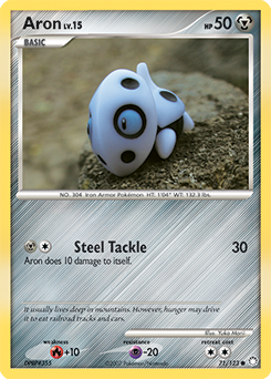Aron, Mysterious Treasures #71, Pokémon TCG card