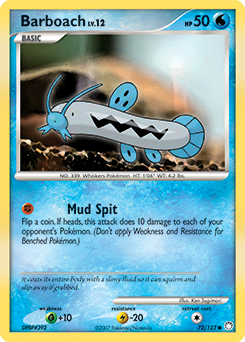 Barboach, Mysterious Treasures #72, Pokémon TCG card