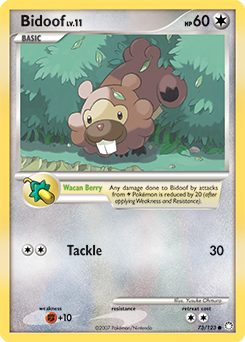 Bidoof, Mysterious Treasures #73, Pokémon TCG card